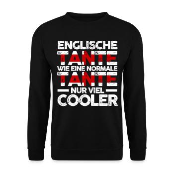 Engländerin Tante England - Unisex Pullover - Schwarz - Vorne - Alina (178cm) & Michal (187cm)