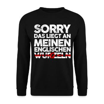 Englandische Wurzeln Engländer England - Unisex Pullover - Schwarz - Vorne - Alina (178cm) & Michal (187cm)