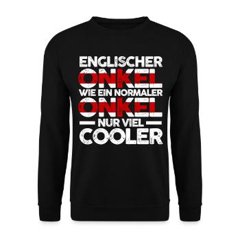 Engländer Onkel England - Unisex Pullover - Schwarz - Vorne - Alina (178cm) & Michal (187cm)