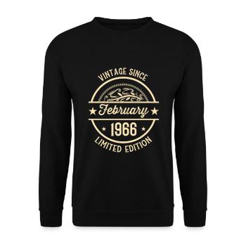 Anniversaire Vintage depuis février 1966 - Sweat-shirt Unisexe - noir - Devant - Alina (178cm) & Michal (187cm)