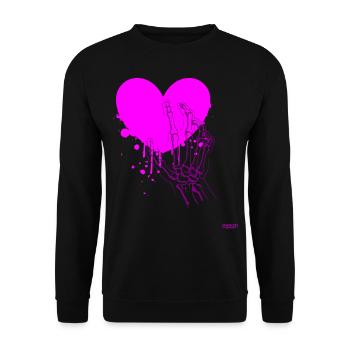 2reborn Herz Heart Skelett Hand scull hand - Unisex Pullover - Schwarz - Vorne - Alina (178cm) & Michal (187cm)