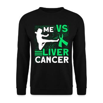 I against liver cancer Liver cancer - Unisex Sweatshirt - black - Front - Alina (178cm) & Michal (187cm)