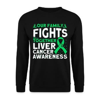 Our family fights liver cancer together - Unisex Sweatshirt - black - Front - Alina (178cm) & Michal (187cm)