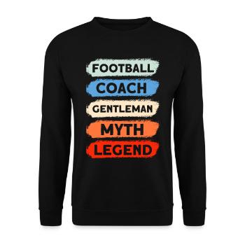 Football Trainer Gentleman Mythos Legende - Unisex Pullover - Schwarz - Vorne - Alina (178cm) & Michal (187cm)