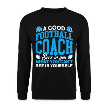 Ein guter Football Trainer - Unisex Pullover - Schwarz - Vorne - Alina (178cm) & Michal (187cm)