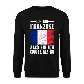 Frankreich Franzose Französisches - Unisex Pullover - Schwarz - Vorne - Alina (178cm) & Michal (187cm)