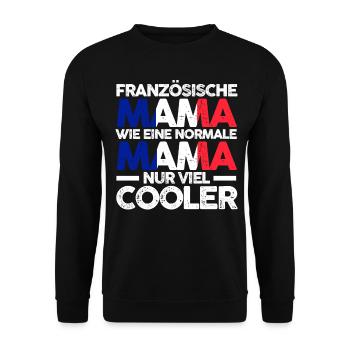 Französin Frankreichische Mama Frankreich Mutter P - Unisex Pullover - Schwarz - Vorne - Alina (178cm) & Michal (187cm)