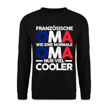 Französin Frankreichische Oma Frankreich - Unisex Pullover - Schwarz - Vorne - Alina (178cm) & Michal (187cm)