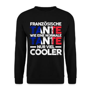 Französin Tante Frankreich - Unisex Pullover - Schwarz - Vorne - Alina (178cm) & Michal (187cm)
