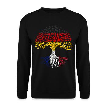 Racines Arbre Allemagne France - Sweat-shirt Unisexe - noir - Devant - Alina (178cm) & Michal (187cm)