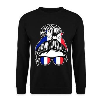 French French France - Unisex Sweatshirt - black - Front - Alina (178cm) & Michal (187cm)