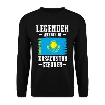 Kasachstan Kasache Kasachisches - Unisex Pullover - Schwarz - Vorne - Alina (178cm) & Michal (187cm)