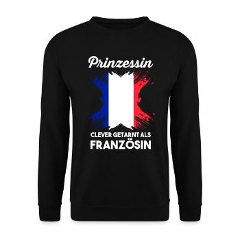 Prinzessin Franzose Französisches Frankreich - Unisex Pullover - Schwarz - Vorne - Alina (178cm) & Michal (187cm)