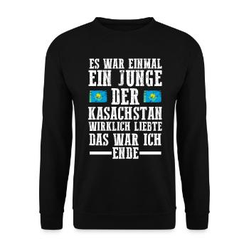 Kasachstan Kasache Kasachisches - Unisex Pullover - Schwarz - Vorne - Alina (178cm) & Michal (187cm)