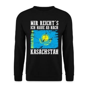 Kasachstan Kasache Kasachisches - Unisex Pullover - Schwarz - Vorne - Alina (178cm) & Michal (187cm)