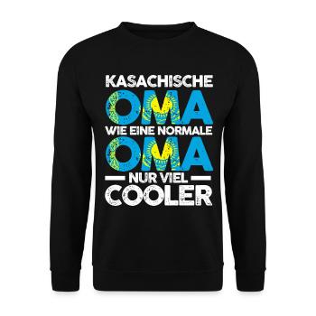Kasachin Kasachstanische Oma Kasachstan - Unisex Pullover - Schwarz - Vorne - Alina (178cm) & Michal (187cm)