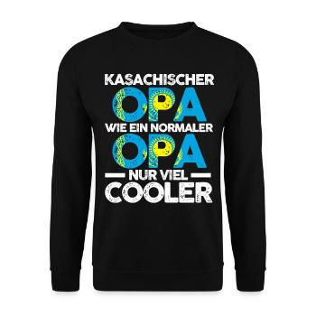 Kasachstanischer Opa Kasache Kasachstan - Unisex Pullover - Schwarz - Vorne - Alina (178cm) & Michal (187cm)