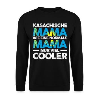 Kasachin Kasachstanische Mama Kasachstan Mutter Po - Unisex Pullover - Schwarz - Vorne - Alina (178cm) & Michal (187cm)