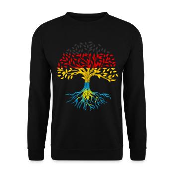 Wurzeln Baum Deutschland Kasachstan - Unisex Pullover - Schwarz - Vorne - Alina (178cm) & Michal (187cm)