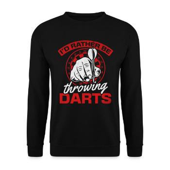 I'd Rather Be Throwing Darts Player Darts Game - Unisex Sweatshirt - black - Front - Alina (178cm) & Michal (187cm)