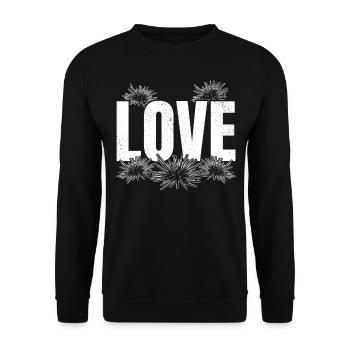 LOVE Sea Urchin Sea Creature Sea Urchin Lovers LOVE - Unisex Sweatshirt - black - Front - Alina (178cm) & Michal (187cm)