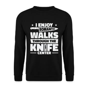 Couteau Auto Forgeron Damascus Steel - Sweat-shirt Unisexe - noir - Devant - Alina (178cm) & Michal (187cm)