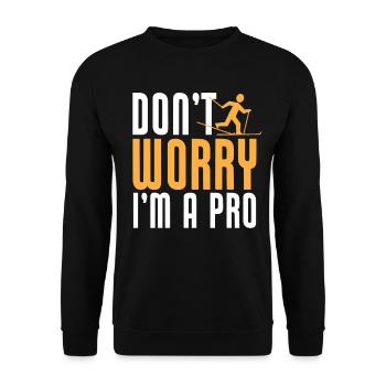 Cross-country biathlon cross-country skiers - Unisex Sweatshirt - black - Front - Alina (178cm) & Michal (187cm)