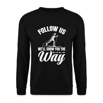 Langläufer Biathlon Skilangläufer - Unisex Pullover - Schwarz - Vorne - Alina (178cm) & Michal (187cm)