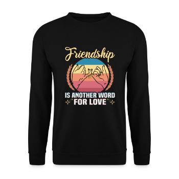 Friendship gift for good friend - Unisex Sweatshirt - black - Front - Alina (178cm) & Michal (187cm)