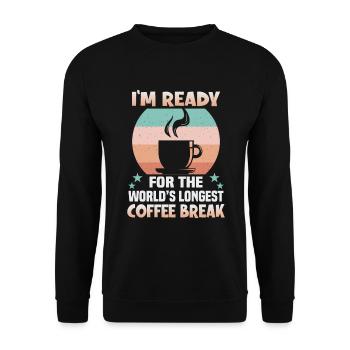 Pensionierung Geschenkidee Rente Arbeitskollege - Unisex Pullover - Schwarz - Vorne - Alina (178cm) & Michal (187cm)