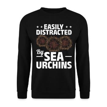 Sea urchin lovers are easily fascinated by sea urchins - Unisex Sweatshirt - black - Front - Alina (178cm) & Michal (187cm)