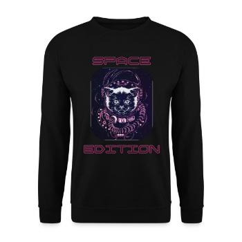 Space Cat - Unisex Sweatshirt - black - Front - Alina (178cm) & Michal (187cm)
