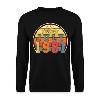 Geboren 1981 Im Juli - Unisex Pullover - Schwarz - Vorne - Alina (178cm) & Michal (187cm)