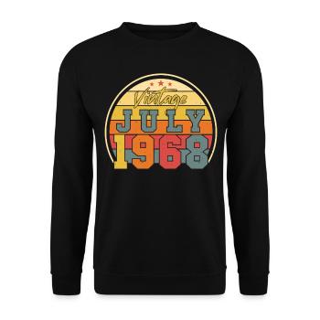 Retro Juli 1968 - Unisex Pullover - Schwarz - Vorne - Alina (178cm) & Michal (187cm)