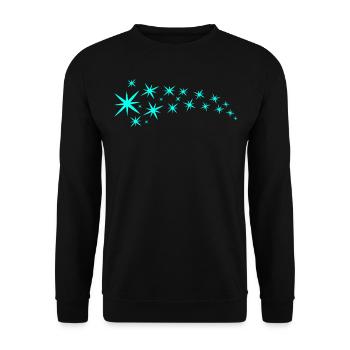 Mintgrün Sterne - Unisex Pullover - Schwarz - Vorne - Alina (178cm) & Michal (187cm)