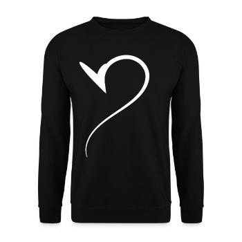 Halbes Herz Weiss - Unisex Pullover - Schwarz - Vorne - Alina (178cm) & Michal (187cm)