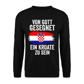 Kroatien Kroate Kroatisches - Unisex Pullover - Schwarz - Vorne - Alina (178cm) & Michal (187cm)