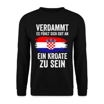 Kroatien Kroate Kroatisches - Unisex Pullover - Schwarz - Vorne - Alina (178cm) & Michal (187cm)