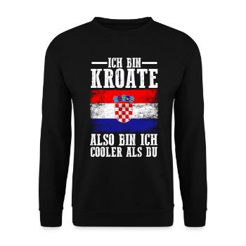 Kroatien Kroate Kroatisches - Unisex Pullover - Schwarz - Vorne - Alina (178cm) & Michal (187cm)