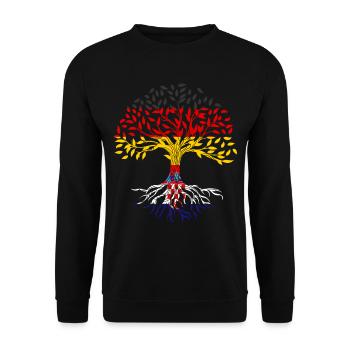 Racines Arbre Allemagne Croatie - Sweat-shirt Unisexe - noir - Devant - Alina (178cm) & Michal (187cm)