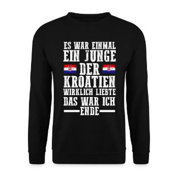 Kroatien Kroate Kroatisches - Unisex Pullover - Schwarz - Vorne - Alina (178cm) & Michal (187cm)