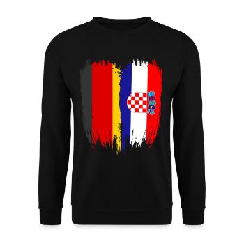 Germany Flag Croatia - Unisex Sweatshirt - black - Front - Alina (178cm) & Michal (187cm)