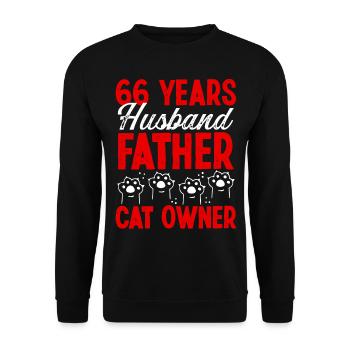 66 for Men Husband Father Day 66 Year Cat Dad - Unisex Pullover - Schwarz - Vorne - Alina (178cm) & Michal (187cm)