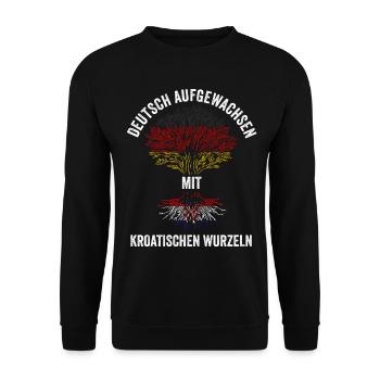 Deutschland Kroate Kroatisches Kroatien - Unisex Pullover - Schwarz - Vorne - Alina (178cm) & Michal (187cm)
