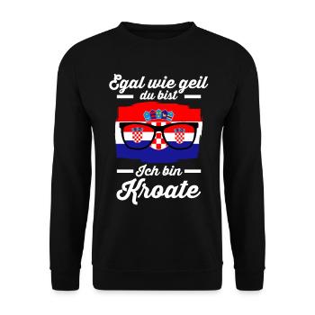 Kroate Kroatisches Kroatien - Unisex Pullover - Schwarz - Vorne - Alina (178cm) & Michal (187cm)