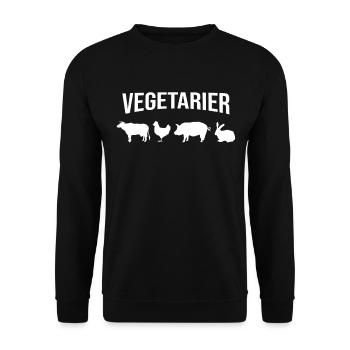 Vegetarier - Unisex Pullover - Schwarz - Vorne - Alina (178cm) & Michal (187cm)