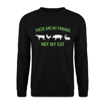Dicton végétarien végétalien - Sweat-shirt Unisexe - noir - Devant - Alina (178cm) & Michal (187cm)