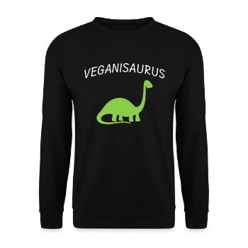 Veganer Dinosaurier - Unisex Pullover - Schwarz - Vorne - Alina (178cm) & Michal (187cm)