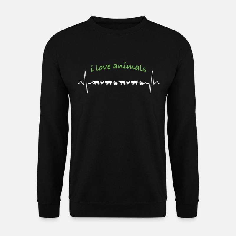 Animals Heartbeat - Unisex Sweatshirt - black