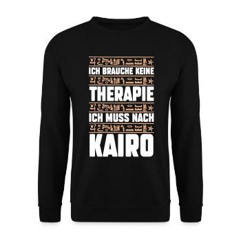 Ich brauche keine Therapie ich muss nur nach Kairo - Unisex Pullover - Schwarz - Vorne - Alina (178cm) & Michal (187cm)